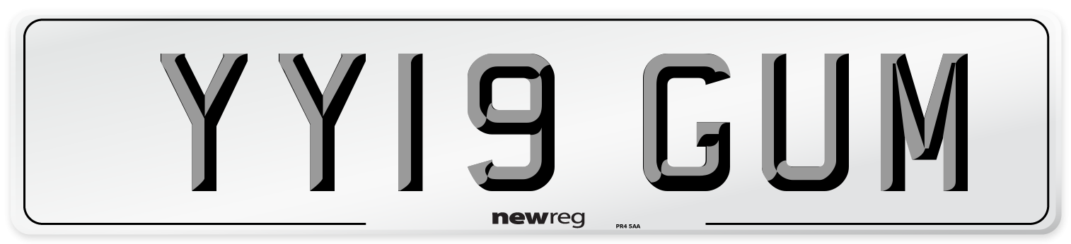YY19 GUM Number Plate from New Reg